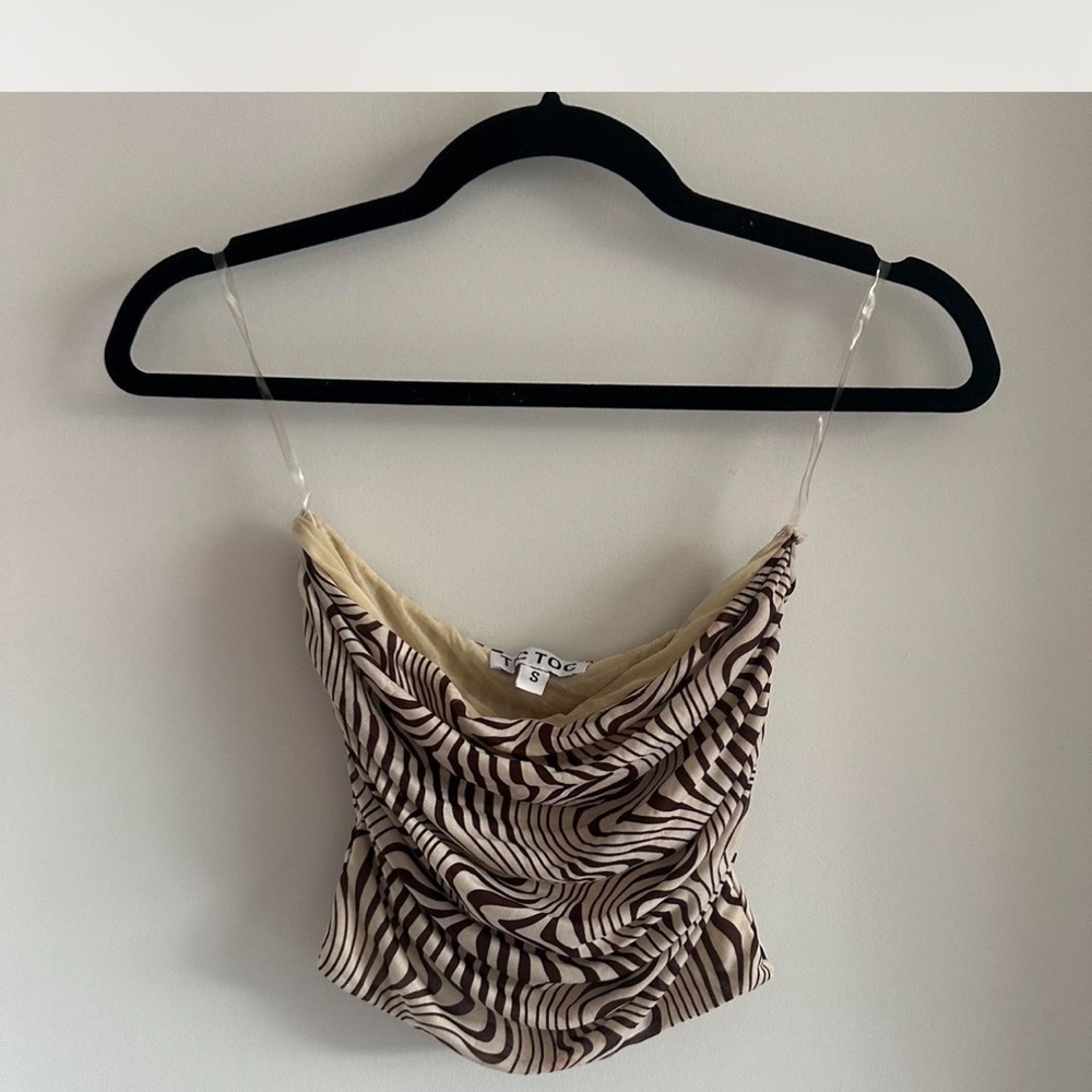Elegant Zebra Print Crop Top